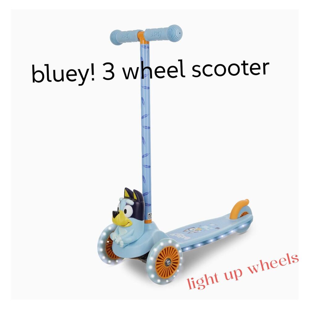 New in Box Bluey Light-Up 3-Wheel Kids Kick Scooter | Ages 3-5 | LED Wheels